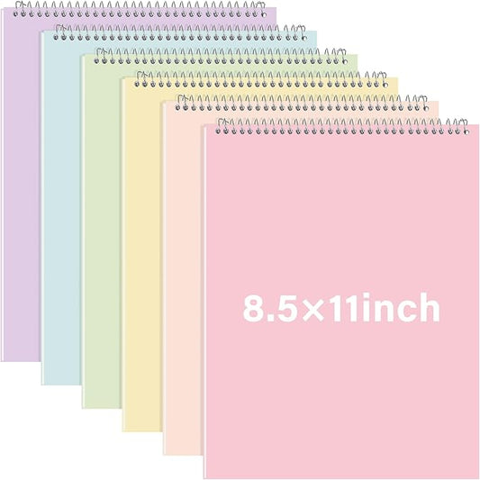 Maitys 6 Pcs Legal Pad Steno Spiral Notebook 8.5" x 11" Top Bound Spiral Pads by Unknown