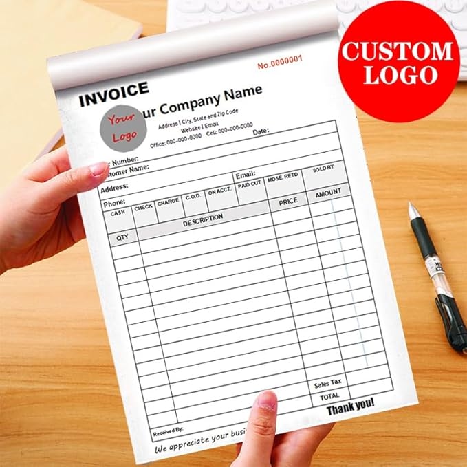 Personalized Invoice Book Custom 2 Part/3 Part Receipt Book Quote Estimate - Image 7