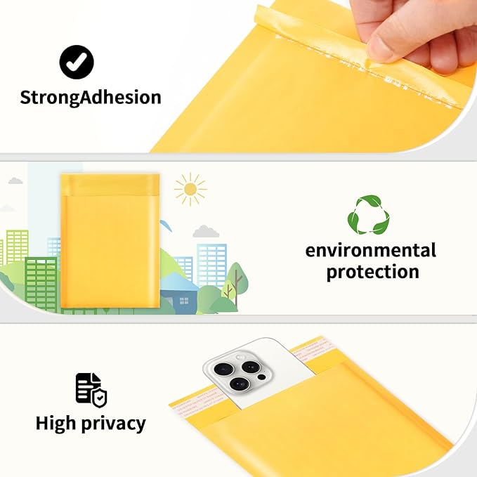 Ctarsthome 52Pack Yellow 6x10inch Kraft Bubble Mailers Small Business Mailing - Image 5