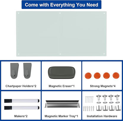 Large Glass Dry Erase Board, 96 x 48 Inches Magnetic Glass Whiteboard - Image 6