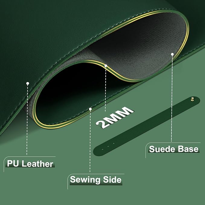 Leather Desk Pad Protector, Desk Mat, Large Mouse Pad, Non-Slip Desk Blotter - Image 2