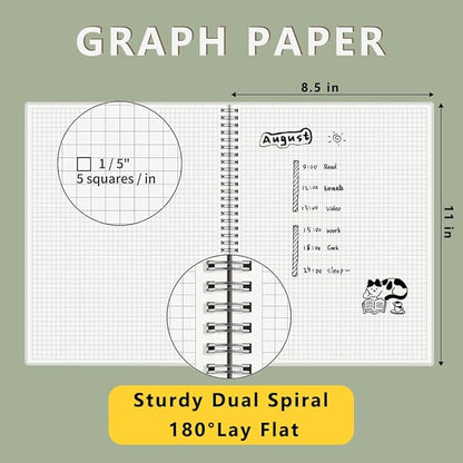 120 GSM Thick Paper Graph Spiral Notebooks 8.5" × 11" - Image 4