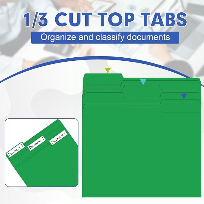 File Folder, HERKKA 120 Pack 1/3 Cut Tab File Folders, File Folders Great - Image 3