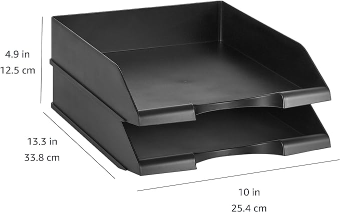 Amazon Basics Rectangular, Stackable Office Letter Organizer Desk Tray - Image 4
