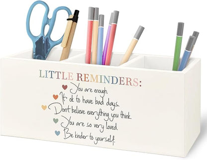 URLLUAE Little Reminders Mental Health Wooden Pen Pencil Holder by Unknown