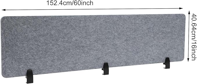 Clamp-On Acoustic Desk Divider, Desktop Privacy Panel, Sound Absorbing - Image 2