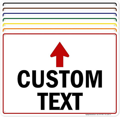 Custom Arrow, Custom Directional Sign, Up Arrow, 10x14 Inches, 55 mil thick HDPE by MySignCenter
