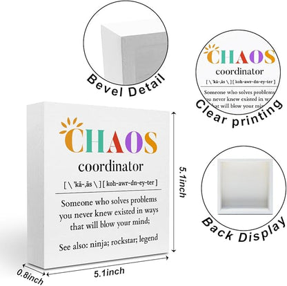 Chaos Coordinator Wood Box Sign, Chaos Coordinator Gifts, Thank You Gifts - Image 2