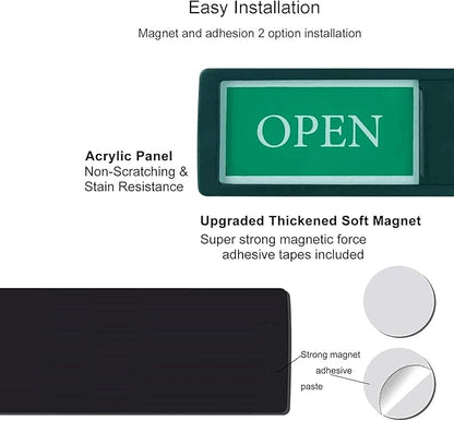 Open Closed Sign for Business Door, Open Signs privacy Slide Door Sign - Image 4