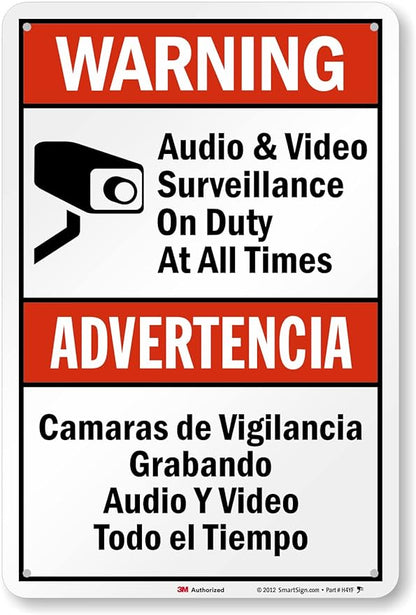 SmartSign 18 x 12 inch “Warning by SmartSign
