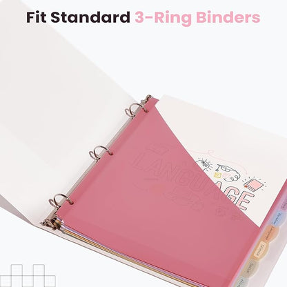 Sooez 24 Count Dividers with 2 Pockets, 8 Tabs Binder Dividers - Image 7