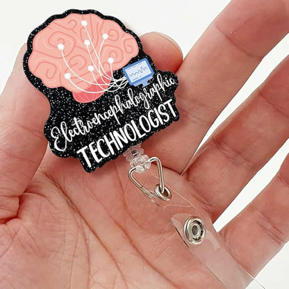 Sixrip Electroencephalographic Technician Retractable Glitter Badge Reel - Image 4