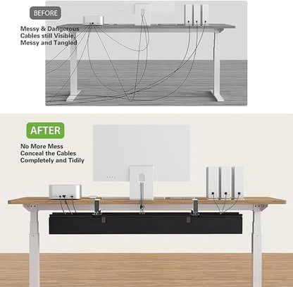 No Drill Under Desk Cable Management Tray, Clamp/Screw Mount Desk Cable - Image 7