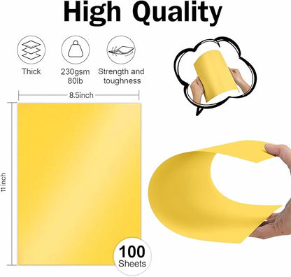 Double Sided Gold Cardstock 8.5 x 11 Metallic Paper, Goefun 100 Sheets 80lb - Image 2