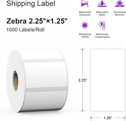 12 Rolls 12000 Labels 2.25" x 1.25" Direct Thermal Labels - Image 2