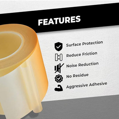 WOD SPT7A UHMW Polyethylene Transparent Film Slick Tape, 4 inch x 36 yd. - Image 3