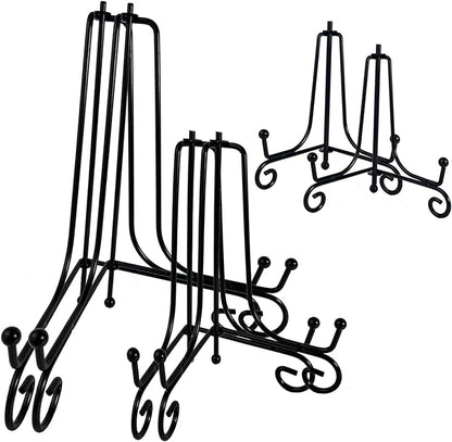 HENABLE 6PCS 3 Size Black Iron Plate Stands by HENABLE