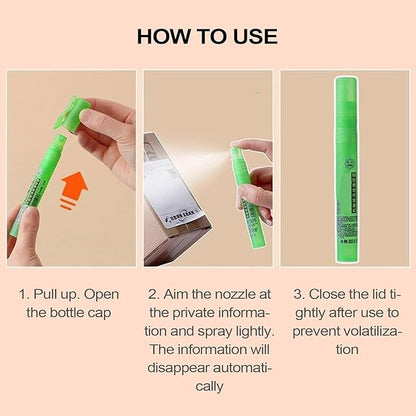 Privacy Cover Spray Pen for Documents and Labels, 10ml White-Out Correction - Image 6