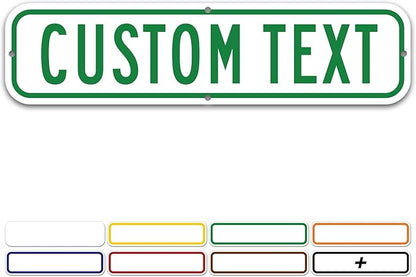 Custom Street Sign, Address Sign, 8 Colors, Reflective Option, Mounting Options by MySignCenter