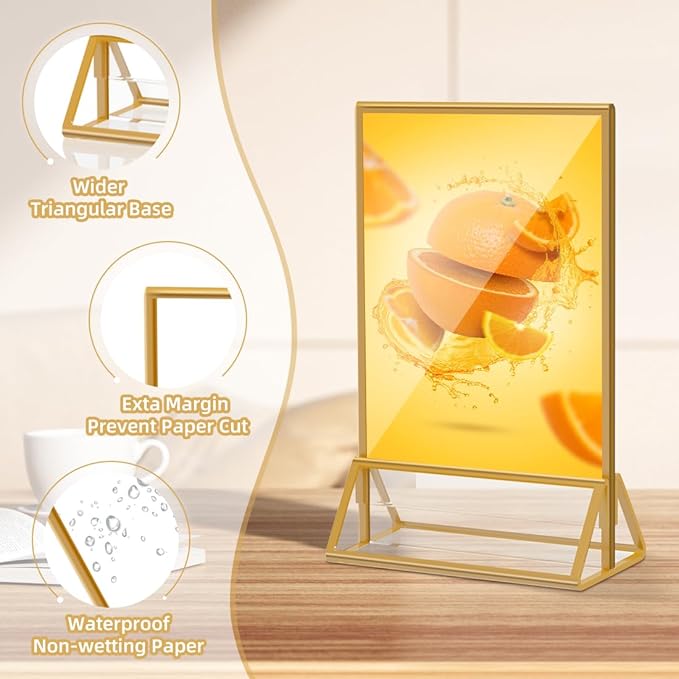 PPH-Sisy Acrylic Sign Holder 4 x 6 Clear Table Flyer Holder，Plastic Display - Image 4