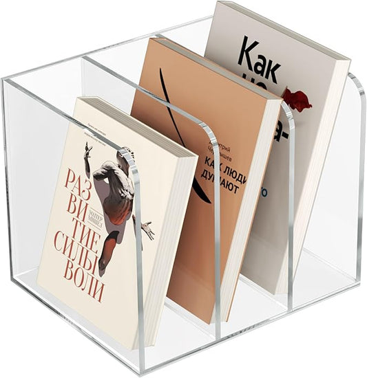 POCFOINY Acrylic Desk Organizer Book Organizer, Magazine File Holder, Vertical by POCFOINY