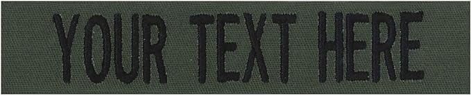 Custom Uniform Name Tapes Solid Colors. Olive Drab Fabric, 4 Inch Sew on by NORTHERNSAFARI
