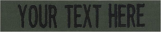 Custom Uniform Name Tapes Solid Colors. Olive Drab Fabric, 4 Inch Hook Fastener by NORTHERNSAFARI