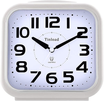 Tinload 5.5" Large Analog Alarm Clock Silent Non Ticking, Gentle Wake, Beep by Tinload