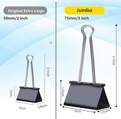Ufmarine Jumbo Binder Clips 3 inch, Extra Large Binder Clips Giant - Image 2