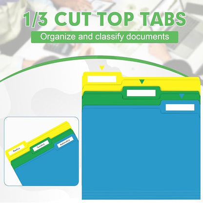 File Folder, HERKKA 120 Pack 1/3 Cut Tab File Folders, Colored File Folders - Image 3