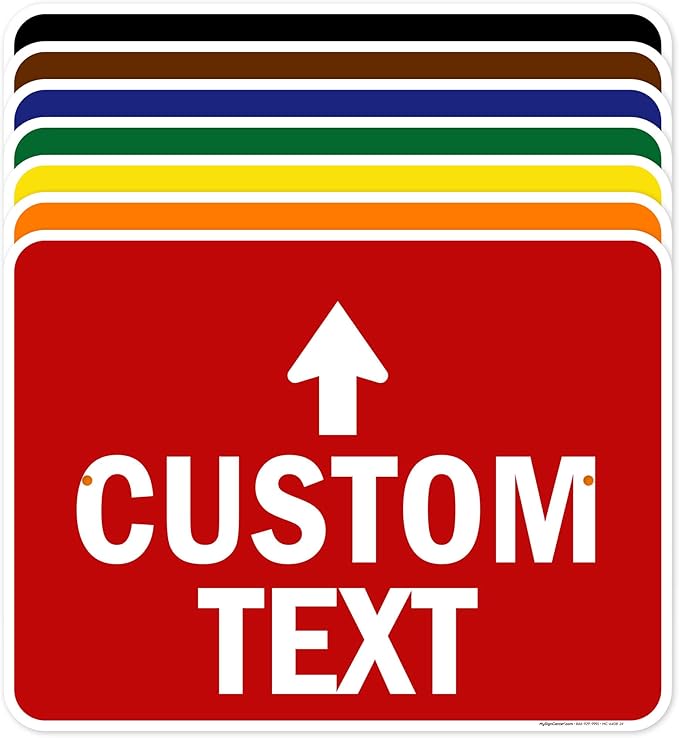 Custom Arrow, Custom Directional Sign, Up Arrow, 18x24 Inches, Rust Free .063 by MySignCenter