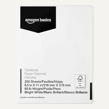 Amazon Basics Cardstock Paper, 8.5" x 11", 65 lb/176 gsm, 96 Bright, 250 Sheets - Image 5