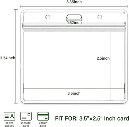 3.5x2.5 Inches Horizontal Badge Holder, Badge Sleeve Fits Name Tag - Image 2