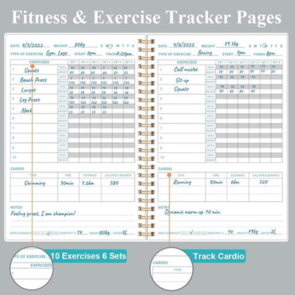 Simplified Fitness Journal for Women & Men, A5 Workout Journal/Planner Daily - Image 3