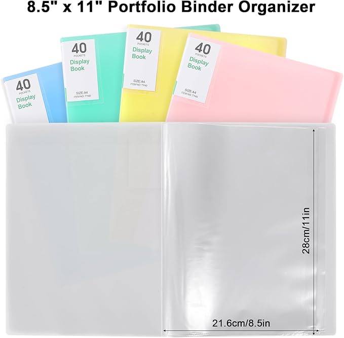 Phyxin 20-Pocket Portfolio Binder Organizer, Binder Sheet Protectors 8.5" x 11" - Image 3