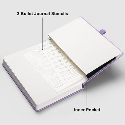 RETTACY Bullet Dotted Journal Notebook, 256 Pages, A5 Medium Size, Leather - Image 7
