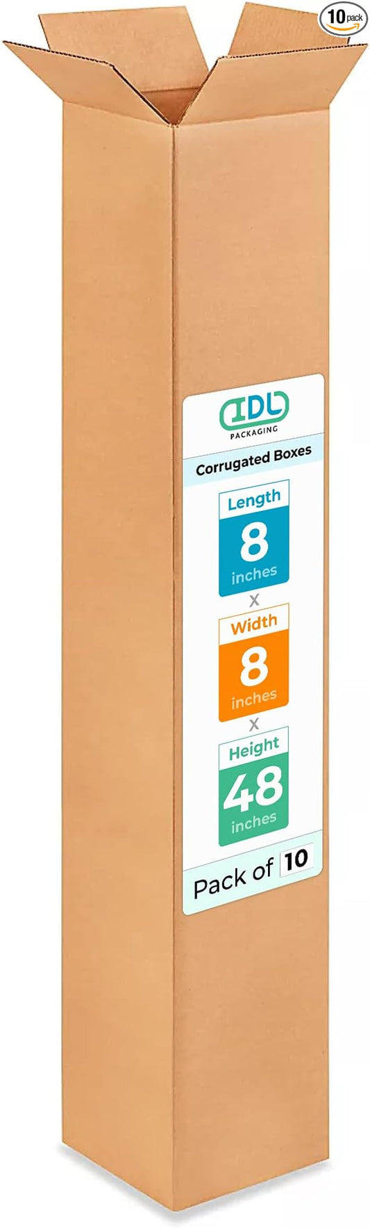 Tall Moving & Shipping Boxes 8x8x48 inches by IDLPackaging