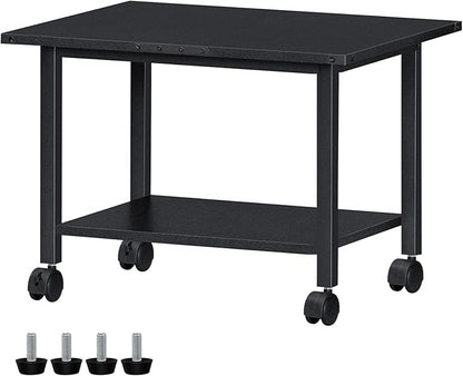 Lerliuo Under Desk Printer Stand, 2-Tier Industrial Mobile Printer Table by Lerliuo