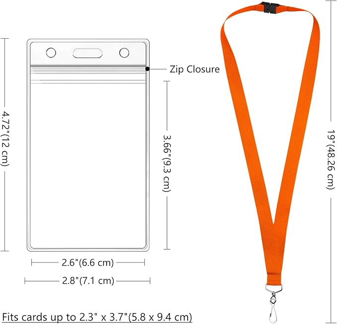 12-Pack Orange Breakaway Lanyards - Image 3