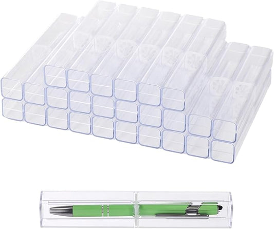 OMISTAR 100PCS Pen Gift Box, Acrylic Clear Pen Gift Box by OMISTAR