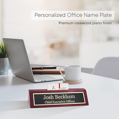 Business Wood Name Plate for Desk | Custom Desk Name Plate Personalized Gift - Image 5