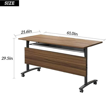 Folding Conference Table, Foldable Office Conference Room Tables, Rolling - Image 3