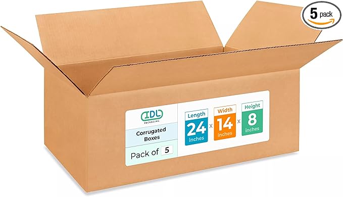 Large Shipping & Moving Boxes 24 x 14 x 8 inches by IDLPackaging