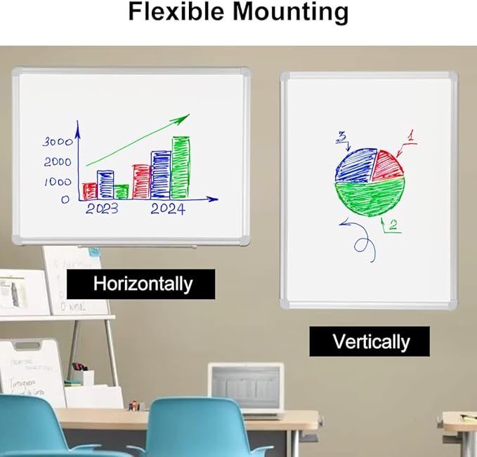 DEVELOP Magnetic White Board Dry Erase, 32 x 44 Inch, Dry Erase Board Aluminum - Image 4