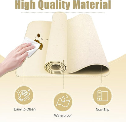 Leather Desk Pad Protector, 47.2'' x 23.6'', Suede Base Sewing Desk Blotter - Image 3