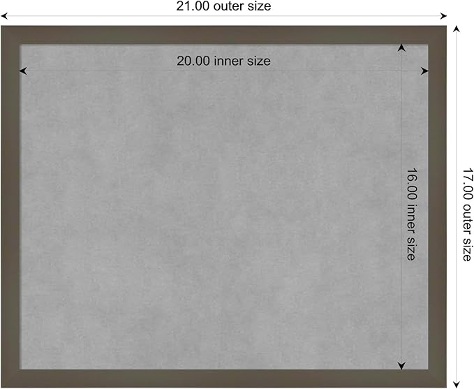 Amanti Art Grey Framed Magnetic Board 17x21 Small Vision Board - Image 4