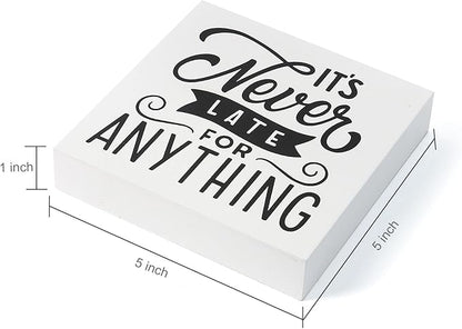 3 Pcs Inspirational Wood Box Sign Set, 5x5 Inches Motivational Quotes Wooden - Image 2