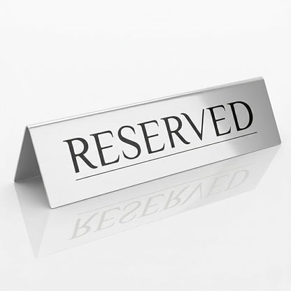 6 Reserved Table Signs – Silver Stainless Steel | Elegant, Durable & Reusable by ADAPTICGROUP