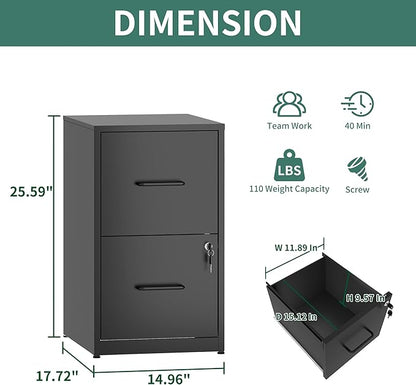 FLIXELIO 2 Drawer File Cabinet - Image 3