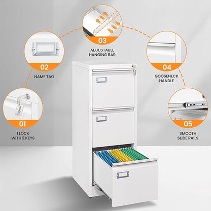 AFAIF 3 Drawer File Cabinet - Image 6